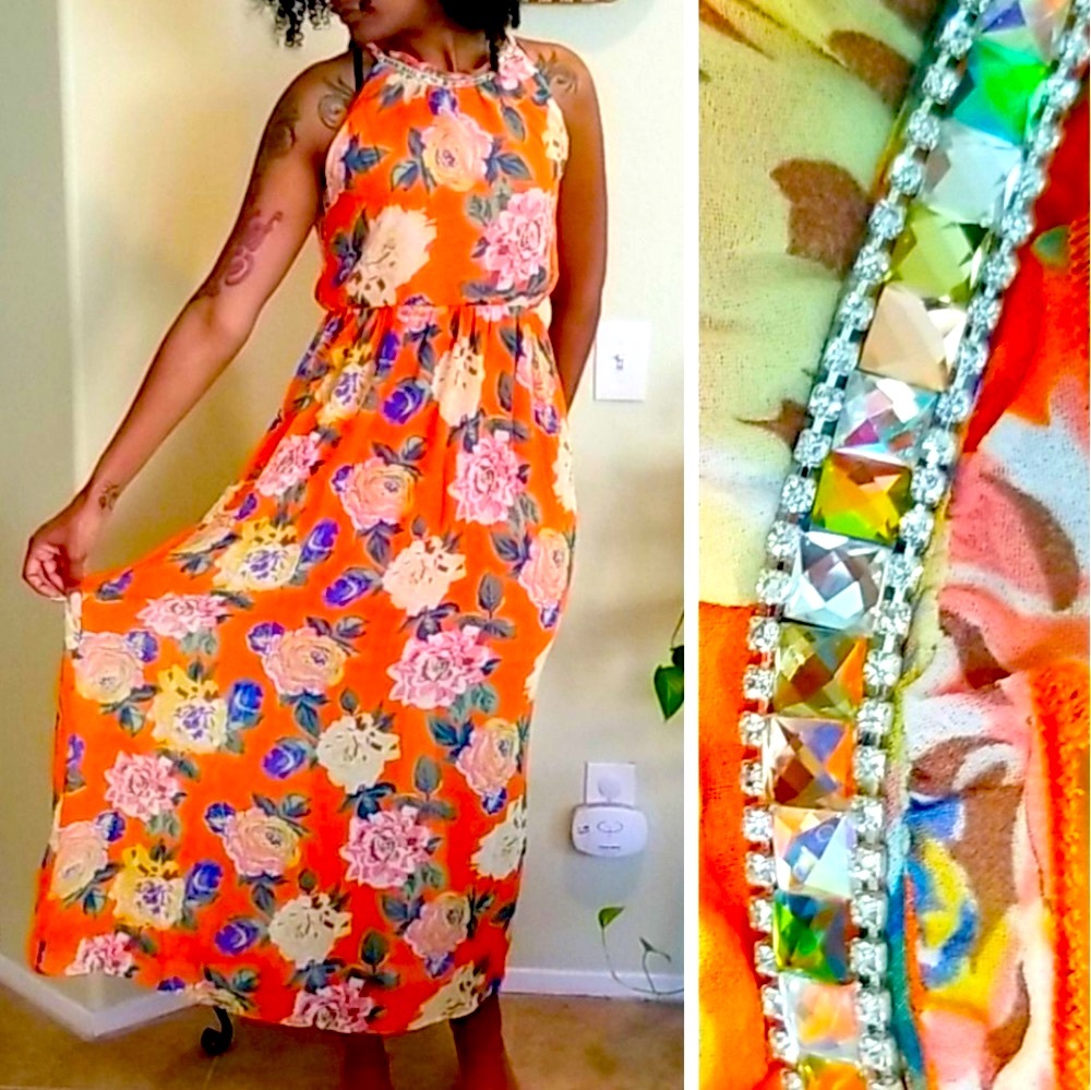 SLEEVELESS FLORAL PRINT DRESS